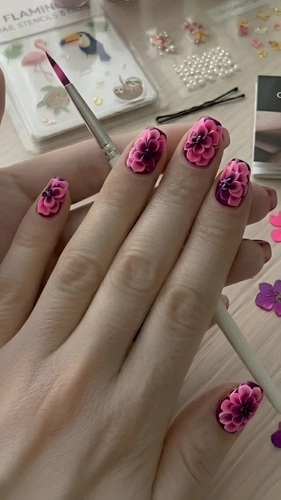 Layered Petals with a Liner Brush – For Full, Dramatic Blooms