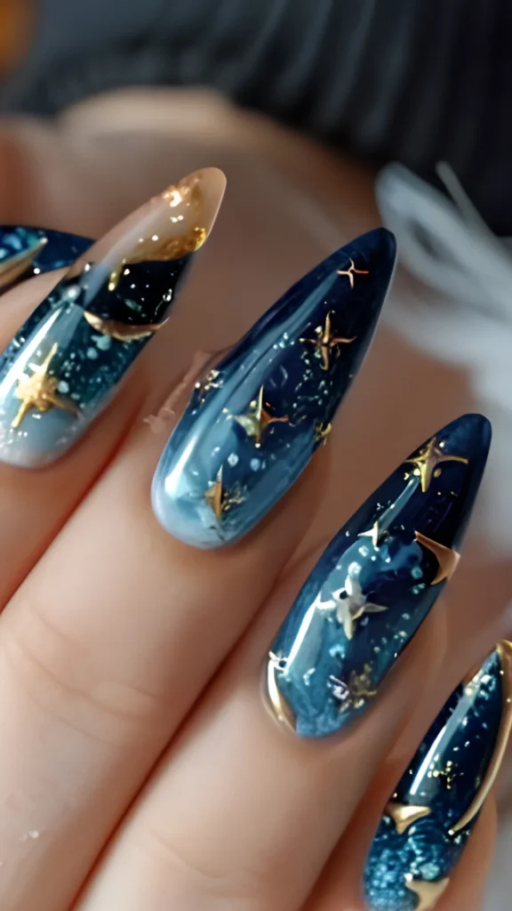Starry Night Sky – Tiny Constellations on Sheer Blue