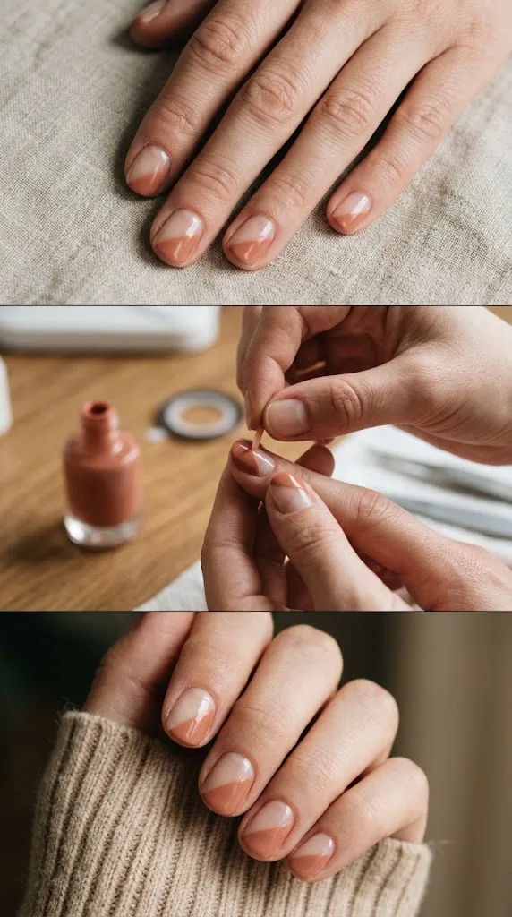 The Diagonal Negative-Space Split -Short Nail Art Designs